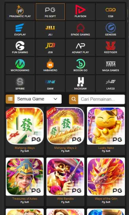 Gambar screenshot pilih game